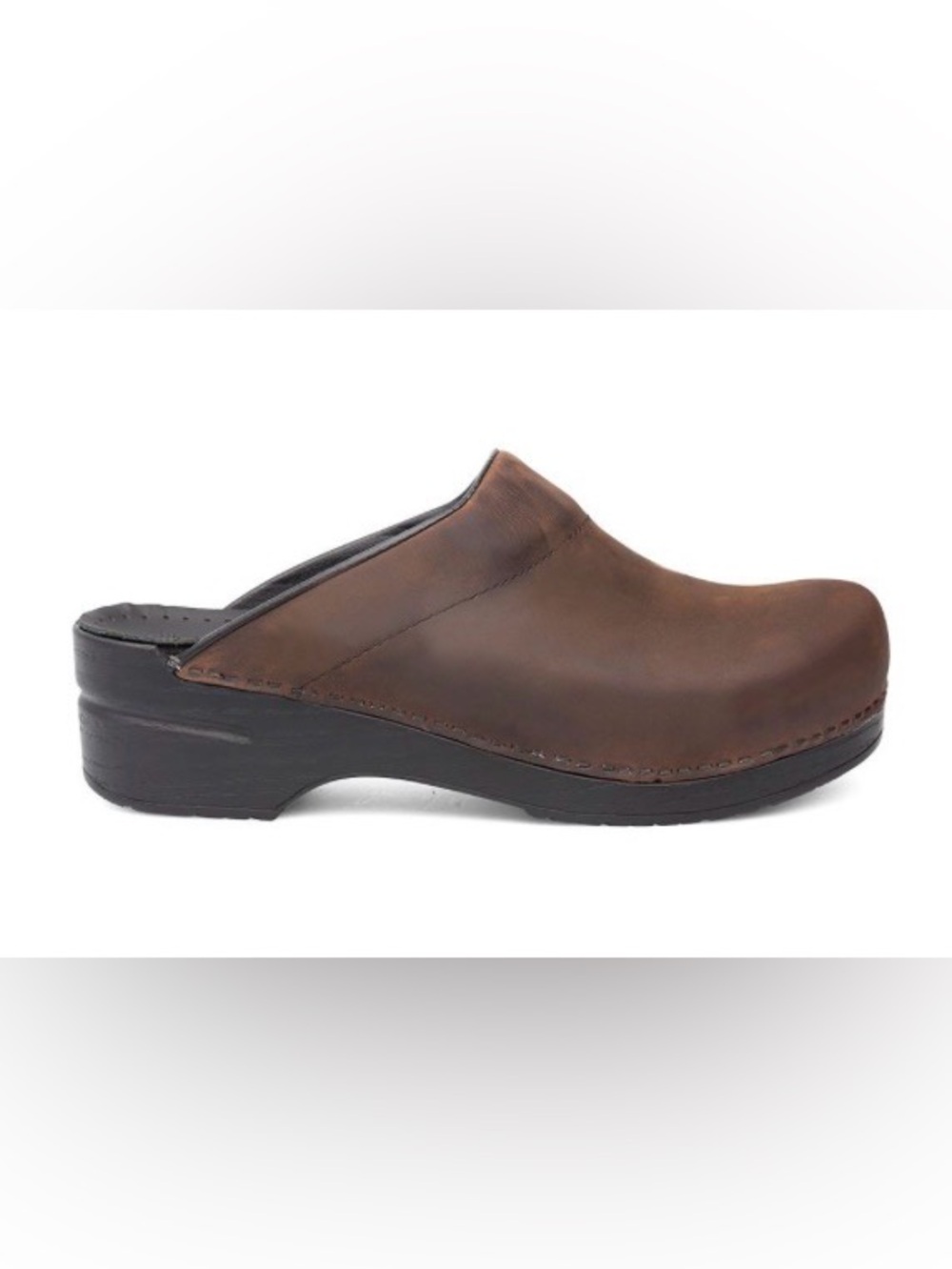 Dansko Karl Antique Brown/Black Sole Chef Clog 41 men 8.5 woman 10.5